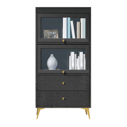 Modern Style Bookcase Standard Closed Back Wooden Bookshelf with Doors 23.6"L x 11.8"W x 52.6"H Clearhalo 'Bookcases' 'furn' 'furn_bookcases' 'Furniture' 'Office Furniture' 5109809