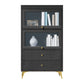 Modern Style Bookcase Standard Closed Back Wooden Bookshelf with Doors 31.5"L x 11.8"W x 52.6"H Clearhalo 'Bookcases' 'furn' 'furn_bookcases' 'Furniture' 'Office Furniture' 5109811