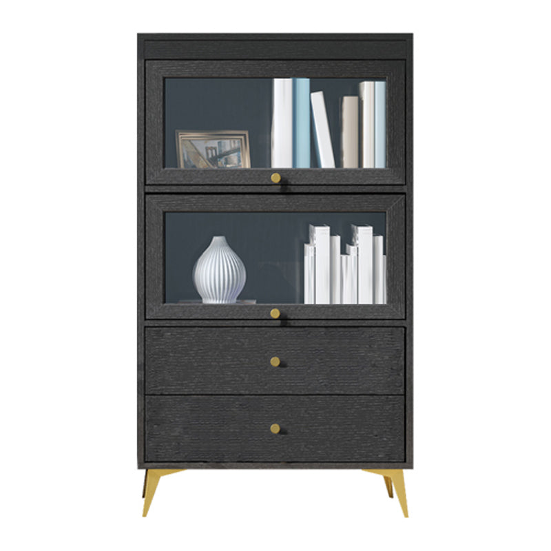 Modern Style Bookcase Standard Closed Back Wooden Bookshelf with Doors 31.5"L x 11.8"W x 52.6"H Clearhalo 'Bookcases' 'furn' 'furn_bookcases' 'Furniture' 'Office Furniture' 5109811