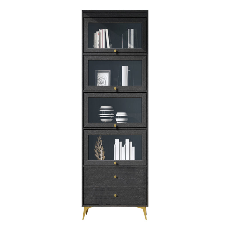 Modern Style Bookcase Standard Closed Back Wooden Bookshelf with Doors 23.6"L x 11.8"W x 82.3"H Clearhalo 'Bookcases' 'furn' 'furn_bookcases' 'Furniture' 'Office Furniture' 5109815