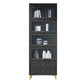 Modern Style Bookcase Standard Closed Back Wooden Bookshelf with Doors 31.5"L x 11.8"W x 82.3"H Clearhalo 'Bookcases' 'furn' 'furn_bookcases' 'Furniture' 'Office Furniture' 5109816