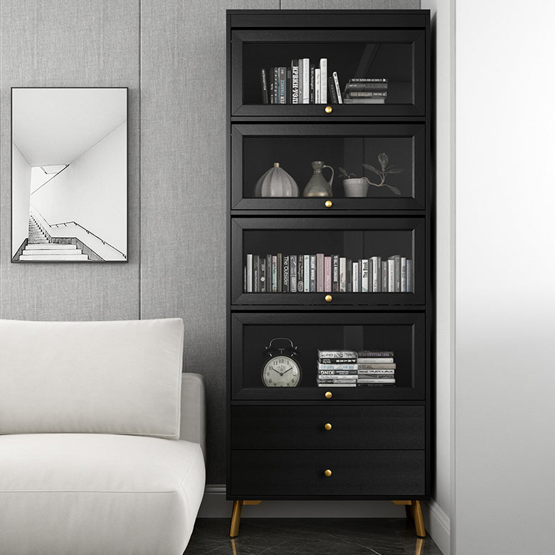 Modern Style Bookcase Standard Closed Back Wooden Bookshelf with Doors Clearhalo 'Bookcases' 'furn' 'furn_bookcases' 'Furniture' 'Office Furniture' 5109822