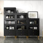 Modern Style Bookcase Standard Closed Back Wooden Bookshelf with Doors Clearhalo 'Bookcases' 'furn' 'furn_bookcases' 'Furniture' 'Office Furniture' 5109823
