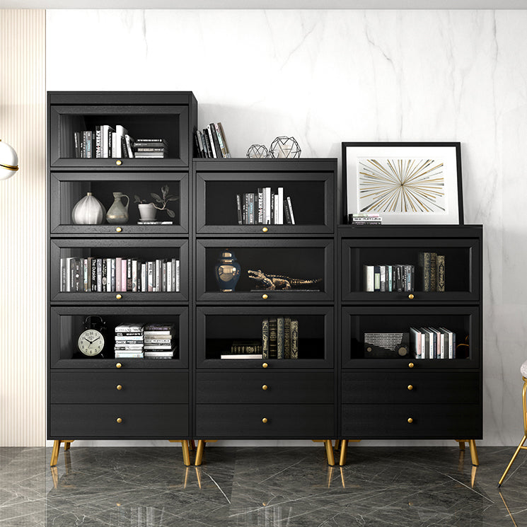 Modern Style Bookcase Standard Closed Back Wooden Bookshelf with Doors Clearhalo 'Bookcases' 'furn' 'furn_bookcases' 'Furniture' 'Office Furniture' 5109823