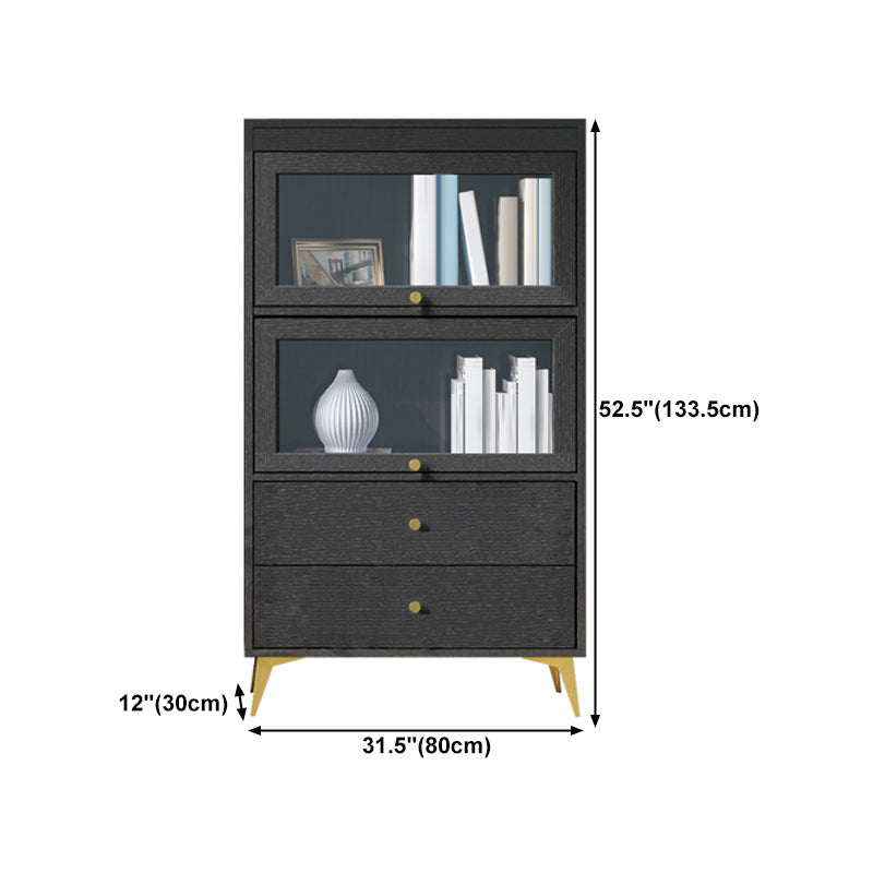 Modern Style Bookcase Standard Closed Back Wooden Bookshelf with Doors Clearhalo 'Bookcases' 'furn' 'furn_bookcases' 'Furniture' 'Office Furniture' 5109826