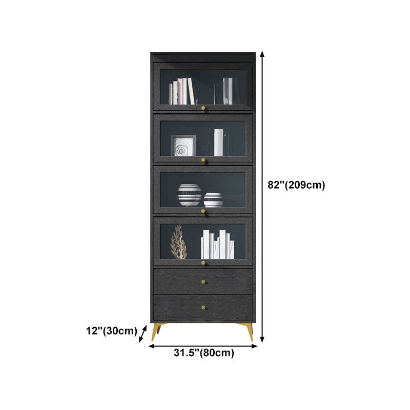 Modern Style Bookcase Standard Closed Back Wooden Bookshelf with Doors Clearhalo 'Bookcases' 'furn' 'furn_bookcases' 'Furniture' 'Office Furniture' 5109829