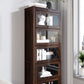 Manufactured Wood Bookcase Contemporary Standard Bookshelf with Glass Doors Clearhalo 'Bookcases' 'furn' 'furn_bookcases' 'Furniture' 'Office Furniture' 5109833