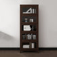 Manufactured Wood Bookcase Contemporary Standard Bookshelf with Glass Doors 23.6"L x 13.9"W x 81.5"H Walnut Clearhalo 'Bookcases' 'furn' 'furn_bookcases' 'Furniture' 'Office Furniture' 5109842