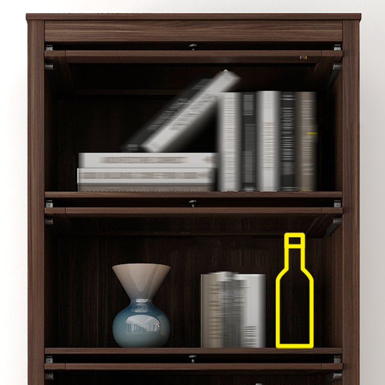 Manufactured Wood Bookcase Contemporary Standard Bookshelf with Glass Doors Clearhalo 'Bookcases' 'furn' 'furn_bookcases' 'Furniture' 'Office Furniture' 5109843