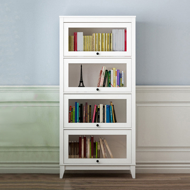 Manufactured Wood Bookcase Contemporary Standard Bookshelf with Glass Doors 31.5"L x 13.9"W x 66.8"H White Clearhalo 'Bookcases' 'furn' 'furn_bookcases' 'Furniture' 'Office Furniture' 5109848