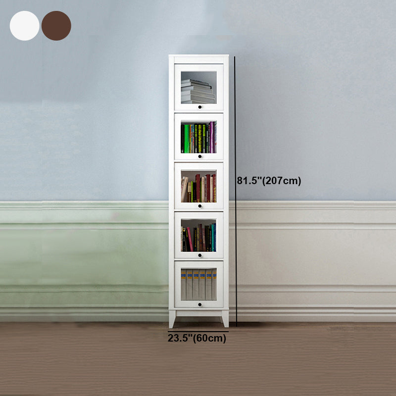 Manufactured Wood Bookcase Contemporary Standard Bookshelf with Glass Doors Clearhalo 'Bookcases' 'furn' 'furn_bookcases' 'Furniture' 'Office Furniture' 5109855