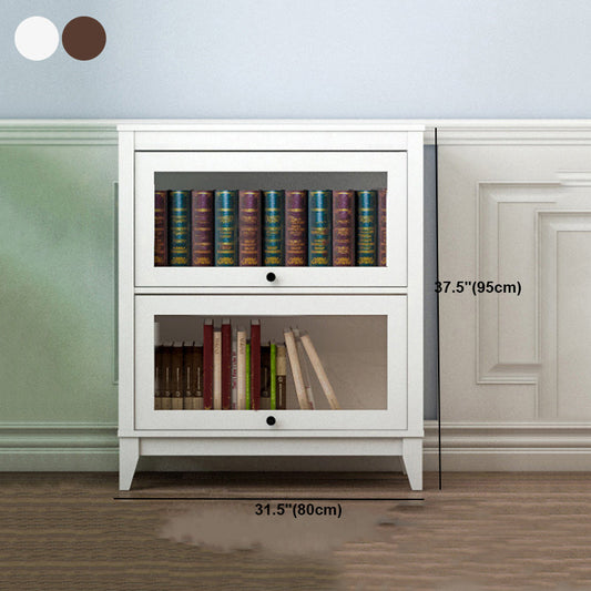 Manufactured Wood Bookcase Contemporary Standard Bookshelf with Glass Doors Clearhalo 'Bookcases' 'furn' 'furn_bookcases' 'Furniture' 'Office Furniture' 5109856