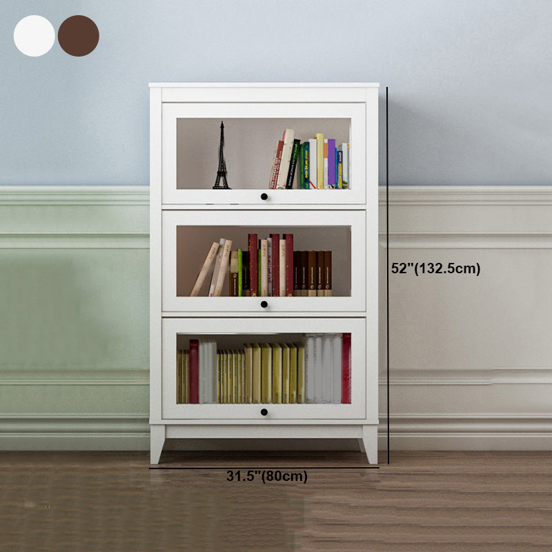 Manufactured Wood Bookcase Contemporary Standard Bookshelf with Glass Doors Clearhalo 'Bookcases' 'furn' 'furn_bookcases' 'Furniture' 'Office Furniture' 5109857