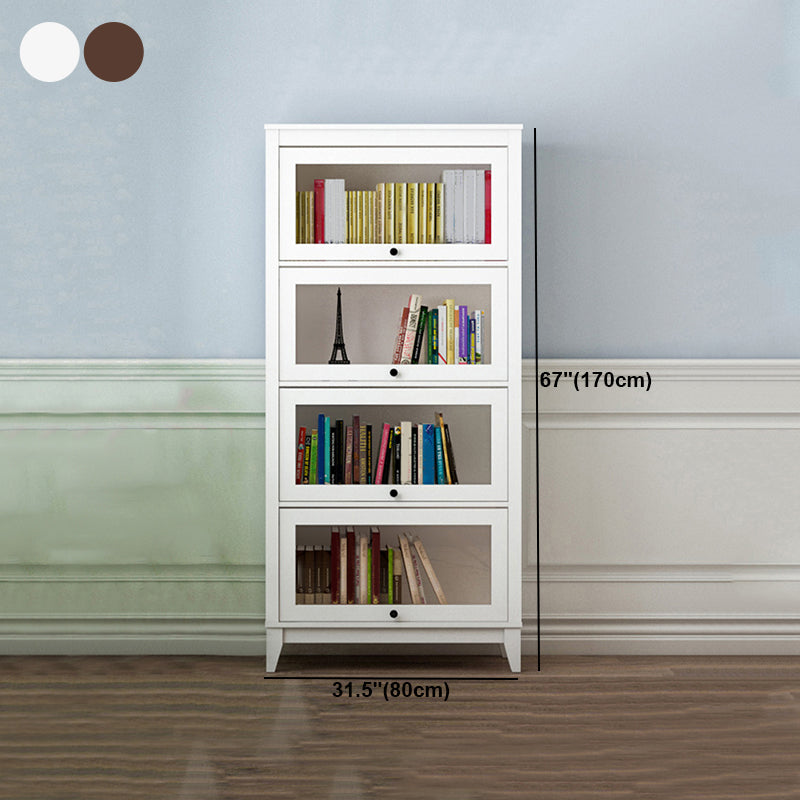Manufactured Wood Bookcase Contemporary Standard Bookshelf with Glass Doors Clearhalo 'Bookcases' 'furn' 'furn_bookcases' 'Furniture' 'Office Furniture' 5109858