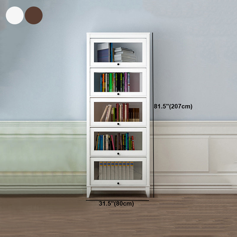 Manufactured Wood Bookcase Contemporary Standard Bookshelf with Glass Doors Clearhalo 'Bookcases' 'furn' 'furn_bookcases' 'Furniture' 'Office Furniture' 5109859