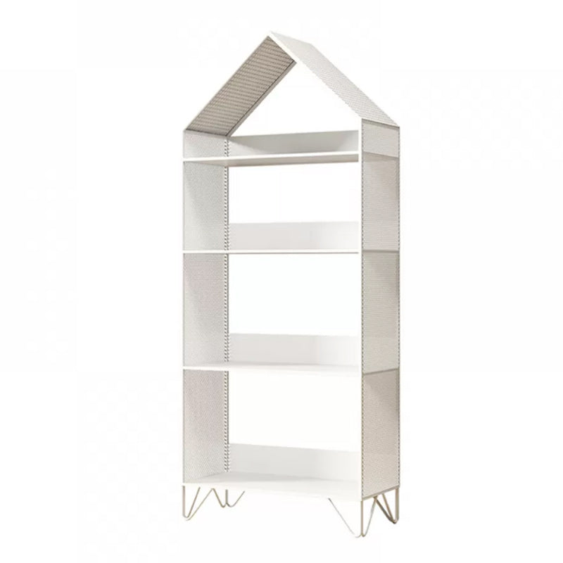 Scandinavian Metal Bookshelf Etagere Shelf Bookcase for Study Room 21.7"L x 9.8"W x 52.4"H White Clearhalo 'Bookcases' 'furn' 'furn_bookcases' 'Furniture' 'Office Furniture' 5109897