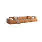 Nordic Style Sectional Sponge Padded Flannelette in Off-white/orange/orange-white Sofa