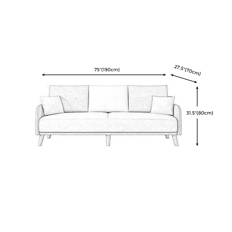 80"High Faux Leather Square Arm Convertible Sofa with Pillow,Living Room Clearhalo 'furn' 'furn_sofas' 'Furniture' 'furniture_sofas' 'kitchen' 'kitchen_sofas' 'Living Room Furniture' 'Sofa' 'sofas' 5110846