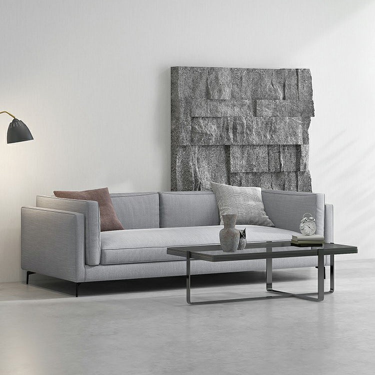 Glass Coffee Table Modern Simple Cross Legs Rectangle Cocktail Table