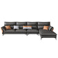 Vintage Sewn Pillow Back Sofa & Chaise 4-seat Faux Leather Sofa Clearhalo 'furn' 'furn_sectionals' 'Furniture' 'Living Room Furniture' 'Sectionals' 5112465