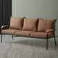 31.4"H Faux Leather/Cotton Blend Square Arm Sofa for Living Room
