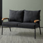 31.4"H Faux Leather/Cotton Blend Square Arm Sofa for Living Room