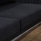 31.4"H Faux Leather/Cotton Blend Square Arm Sofa for Living Room