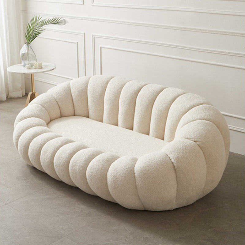 2 places 27,5 "h Microfibre / agneau en toison en toison en pente à bras pour salon