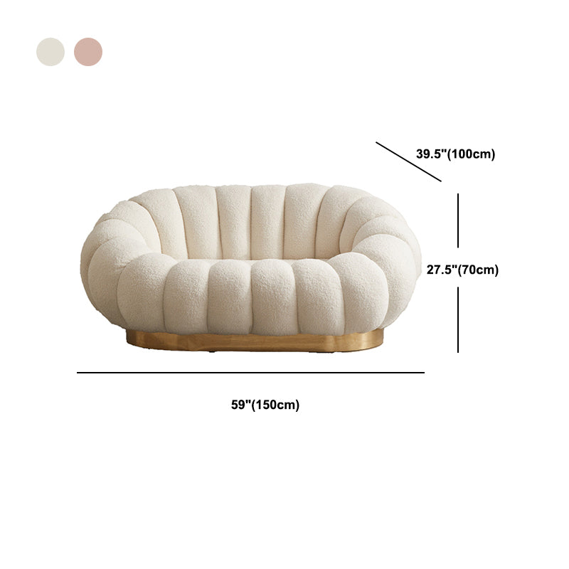 2 places 27,5 "h Microfibre / agneau en toison en toison en pente à bras pour salon