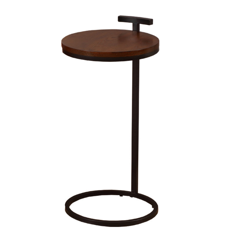 Frame Shaped Base Cocktail Table Multi-color Selection of Wood Material Round Coffee Table 15"L x 15"W x 29.5"H Black-Brown Clearhalo 'Coffee & Accent Tables' 'End & Side Tables' 'end_side_tables' 'furn' 'furn_end_side_tables' 'Furniture' 'Living Room Furniture' 5112903