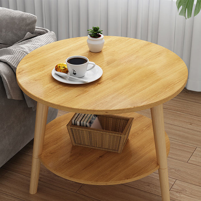 Tavolino da 3 gambe in legno bianco/naturale tavolino rotondo per soggiorno