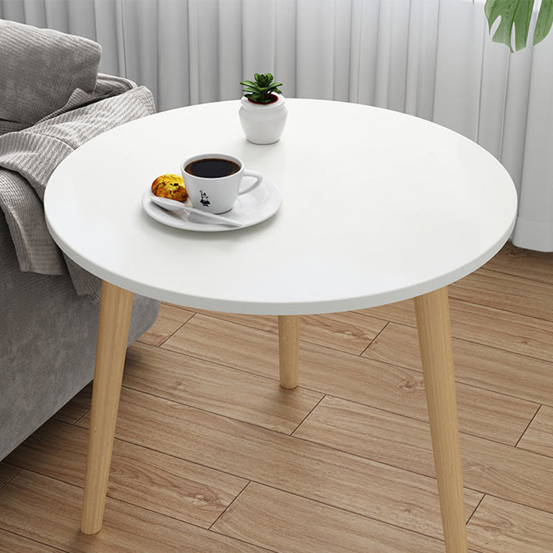 Tavolino da 3 gambe in legno bianco/naturale tavolino rotondo per soggiorno