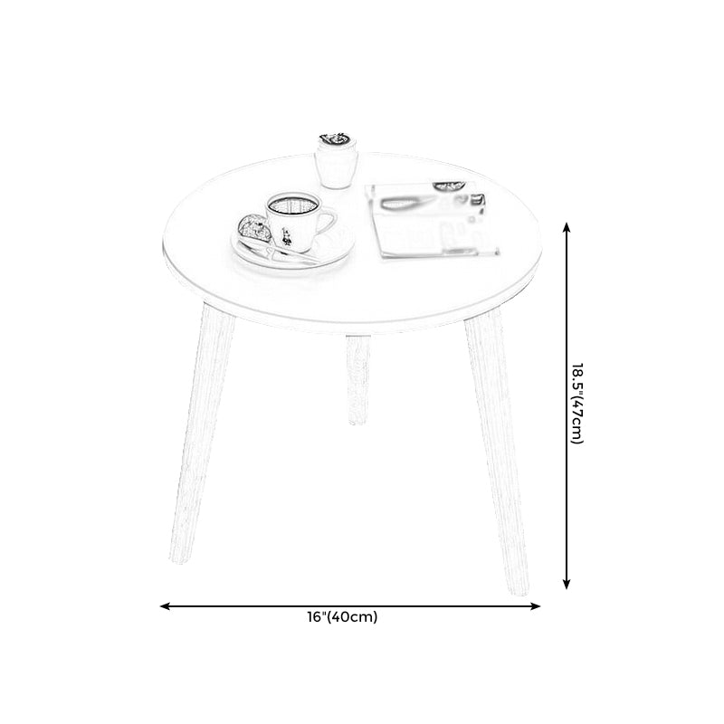 Tavolino da 3 gambe in legno bianco/naturale tavolino rotondo per soggiorno