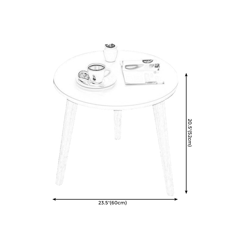 Tavolino da 3 gambe in legno bianco/naturale tavolino rotondo per soggiorno
