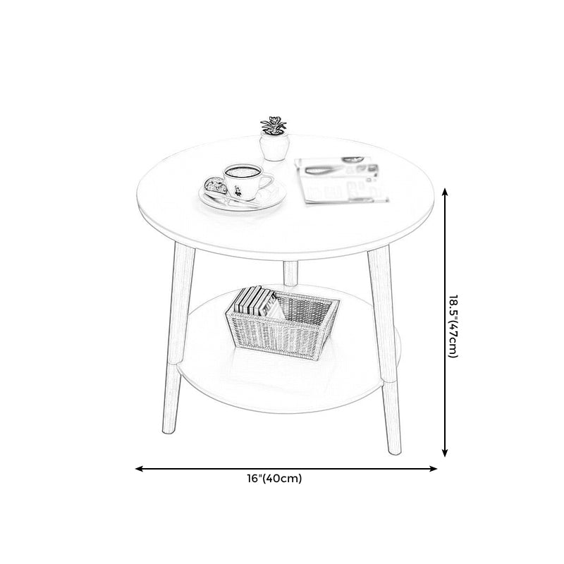 Tavolino da 3 gambe in legno bianco/naturale tavolino rotondo per soggiorno