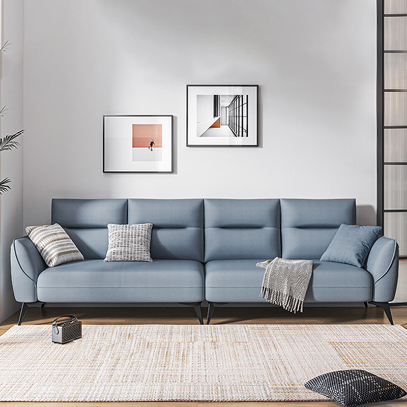 Contemporary Glam Faux Leather Sofa with Storage, Square Arm for Living Room 109.5"L x 35.5"W x 35.5"H Blue Clearhalo 'furn' 'furn_sofas' 'Furniture' 'Living Room Furniture' 'Sofa' 'sofas' 5113014