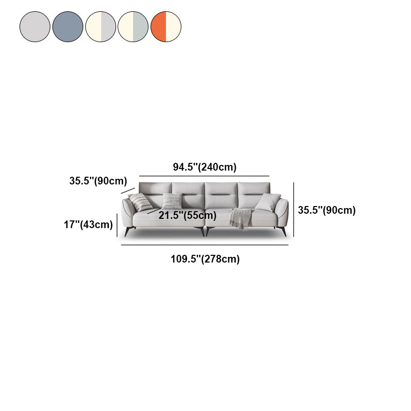 Contemporary Glam Faux Leather Sofa with Storage, Square Arm for Living Room Clearhalo 'furn' 'furn_sofas' 'Furniture' 'Living Room Furniture' 'Sofa' 'sofas' 5113038