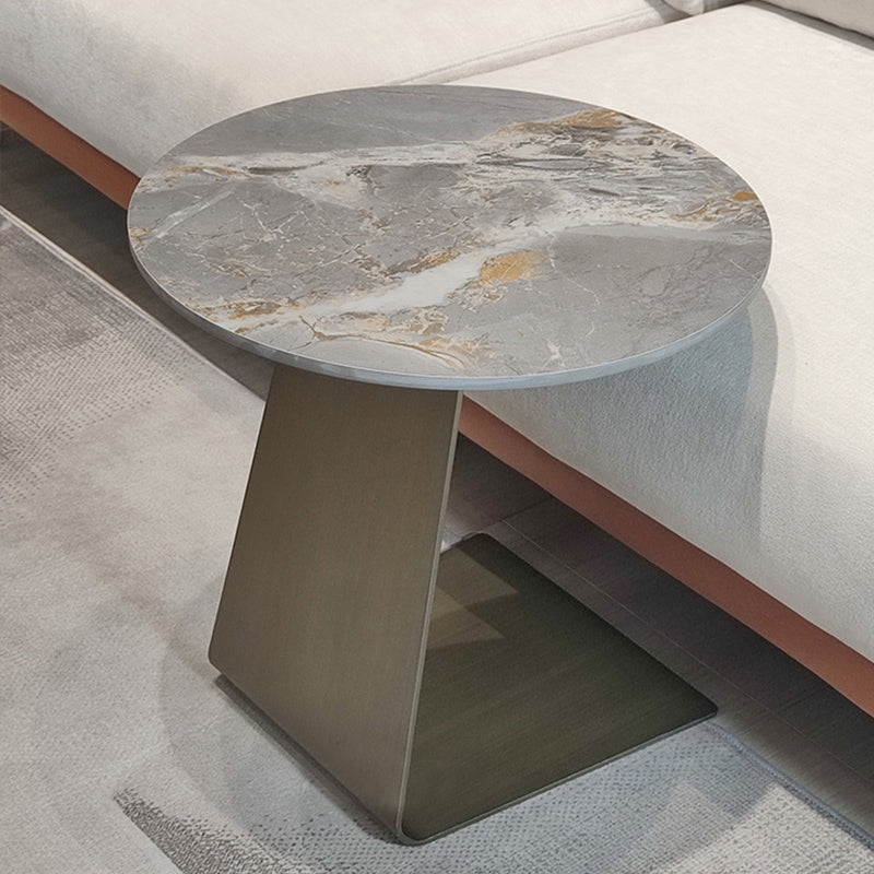 Tavolino contemporaneo di pietra rotonda C, dia 15,7 "/17,7" /19.7 "