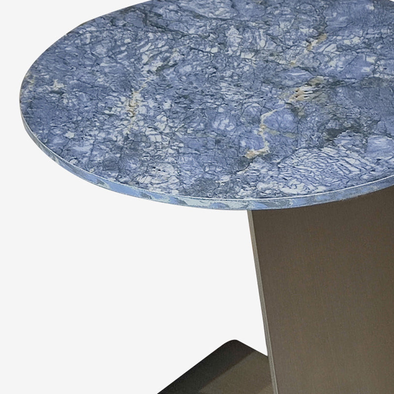Tavolino contemporaneo di pietra rotonda C, dia 15,7 "/17,7" /19.7 "
