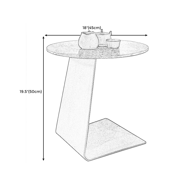 Tavolino contemporaneo di pietra rotonda C, dia 15,7 "/17,7" /19.7 "