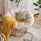 Linen Rattan Chair 27.5" H Arms Included Chair for Living Room 43"L x 43"W x 27.5"H Beige Without Ottoman Clearhalo 'Accent Chairs' 'accent_chairs' 'Chairs & Seating' 'furn' 'furn_accent_chairs' 'Furniture' 'Living Room Furniture' 5113136