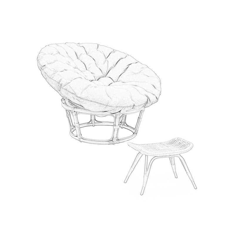 Linen Rattan Chair 27.5" H Arms Included Chair for Living Room Clearhalo 'Accent Chairs' 'accent_chairs' 'Chairs & Seating' 'furn' 'furn_accent_chairs' 'Furniture' 'Living Room Furniture' 5113147