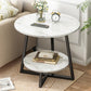 Cross Legs Base Design Cocktail Table Artificial wood Black/white Top Round Coffee Table