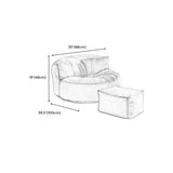 Velvet Armless Chaid 34.64 "L x 39.37" W x 18,89 "H CHAISE D'ACCINT pour le salon