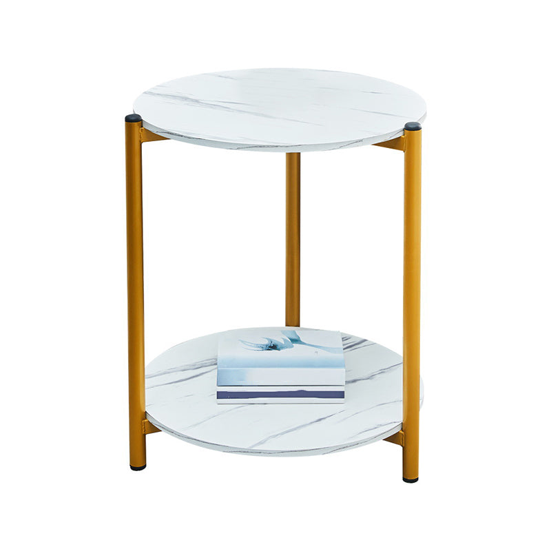 Modern Style Cocktail Table Artificial Wood White/black/brown Round Coffee Table