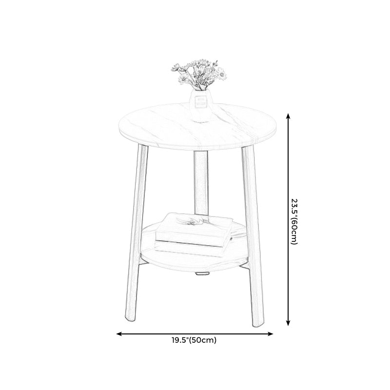 Modern Style Cocktail Table Artificial Wood White/black/brown Round Coffee Table