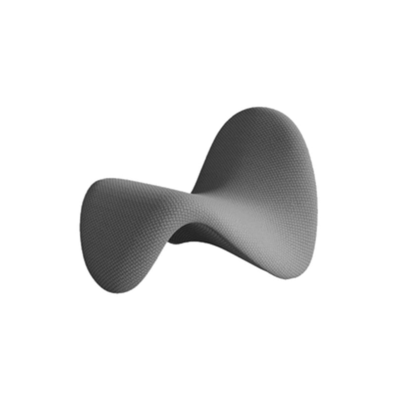 Armless Accent Chair 29.52" L x 33.85" W x 25.59" H Tongue Shape Chair Grey Clearhalo 'Accent Chairs' 'accent_chairs' 'Chairs & Seating' 'furn' 'furn_accent_chairs' 'Furniture' 'Living Room Furniture' 5113323