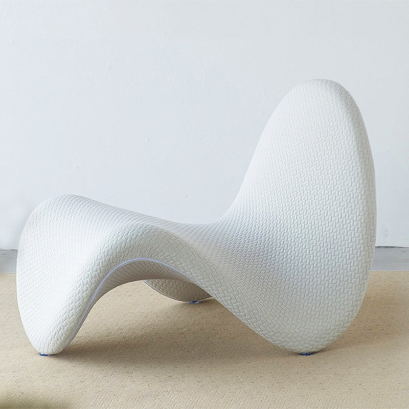 Armless Accent Chair 29.52" L x 33.85" W x 25.59" H Tongue Shape Chair White Clearhalo 'Accent Chairs' 'accent_chairs' 'Chairs & Seating' 'furn' 'furn_accent_chairs' 'Furniture' 'Living Room Furniture' 5113337