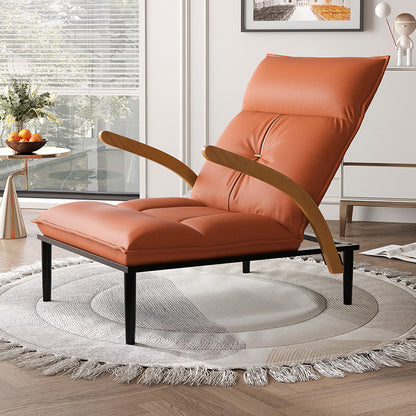 Chaise en cuir fausse 26,7 "L x 37,4" W x 37,4 "H Armes incluses pour chambre à coucher