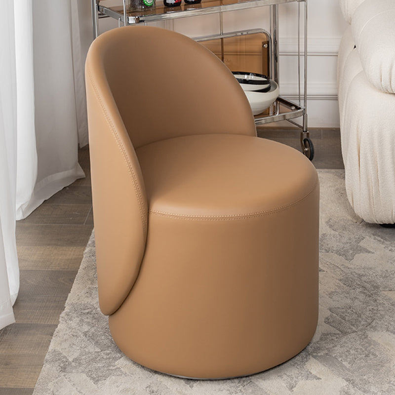 Tight Back Solid Wood Frame Armless Chair Solid Color Accent Chair Khaki Microfiber Non-Swivel Clearhalo 'Accent Chairs' 'accent_chairs' 'Chairs & Seating' 'furn' 'furn_accent_chairs' 'Furniture' 'Living Room Furniture' 5113372